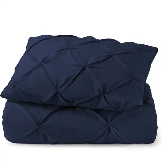 Navy Blue  Microfiber 110 Thread Count Washable Down Alternative Comforter Photo 1