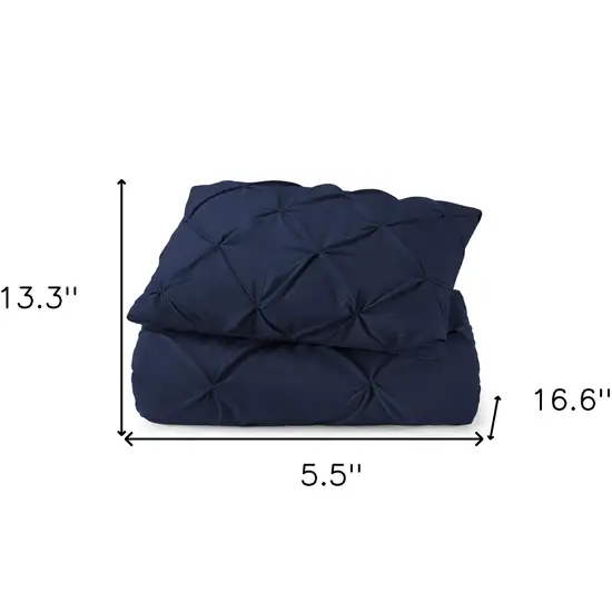 Navy Blue  Microfiber 110 Thread Count Washable Down Alternative Comforter Photo 4