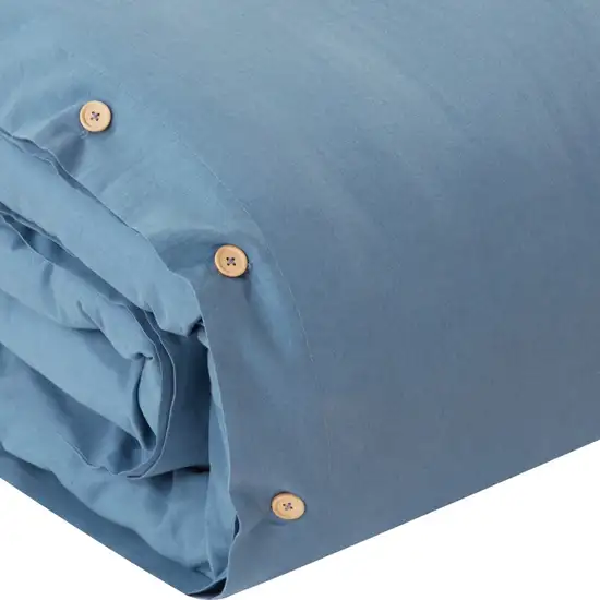 Navy Blue Queen 100% Cotton 180 Thread Count Washable Duvet Cover Set Photo 6