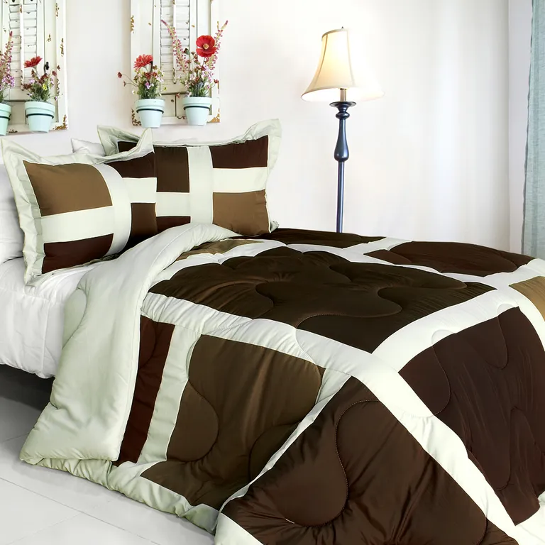 New Melody - Quilted Patchwork Down Alternative Comforter Set (Twin Size) Photo 1