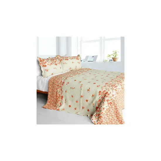 Newlyweds2 -  Cotton 3PC Vermicelli-Quilted Patchwork Quilt Set (Full/Queen Size) Photo 2