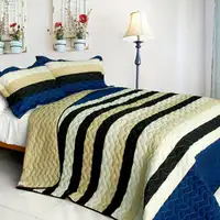 Photo of Night in Forest - 3PC Vermicelli-Quilted Patchwork Quilt Set (Full/Queen Size)