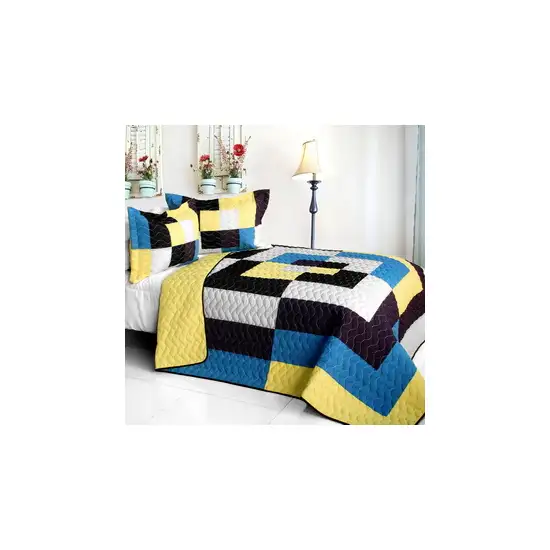 One Fine Wire -  3PC Vermicelli - Quilted Patchwork Quilt Set (Full/Queen Size) Photo Swatch