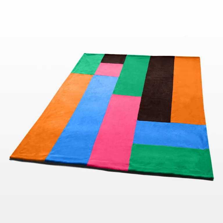 Onitiva - Colorful Patchwork - Soft Coral Fleece Patchwork Throw Blanket (59 by 78.7 inches) Photo 3