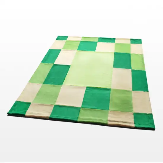 Onitiva - Emerald Dream -  Soft Coral Fleece Patchwork Throw Blanket (59 by 78.7 inches) Photo 4