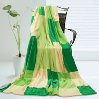Photo of Onitiva - Emerald Dream - Soft Coral Fleece Patchwork Throw Blanket (59 by 78.7 inches)