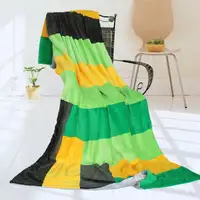 Photo of Onitiva - Lemon Tree - Soft Coral Fleece Patchwork Throw Blanket (59 by 78.7 inches)