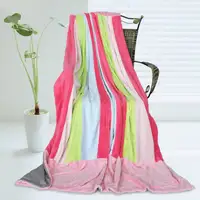 Photo of Onitiva - Pink Colour - Soft Coral Fleece Patchwork Throw Blanket (59 by 78.7 inches)