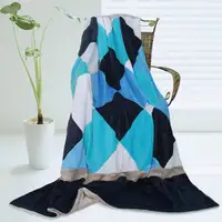 Photo of Onitiva - Plaids - Bliss - Soft Coral Fleece Patchwork Throw Blanket (59 by 78.7 inches)