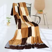 Photo of Onitiva - Plaids - Naturally Chic - Soft Coral Fleece Patchwork Throw Blanket (59 by 78.7 inches)