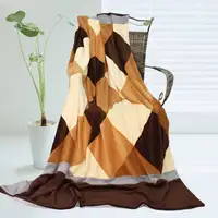 Photo of Onitiva - Plaids - Traces of Dreams - Soft Coral Fleece Patchwork Throw Blanket (59 by 78.7 inches)