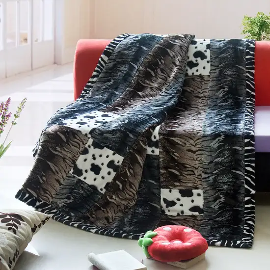 Onitiva - Primeval Flavor -B -  Patchwork Throw Blanket (86.6 by 63 inches) Photo 1