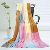 Photo of Onitiva - Spring Breeze - Soft Coral Fleece Patchwork Throw Blanket (59 by 78.7 inches)