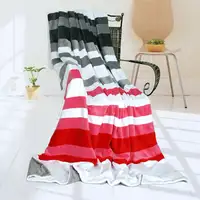 Photo of Onitiva - Stripes - Fantastic Dreams - Soft Coral Fleece Patchwork Throw Blanket (59 by 78.7 inches)