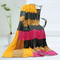 Photo of Onitiva - Sweet Life - Soft Coral Fleece Patchwork Throw Blanket (59 by 78.7 inches)