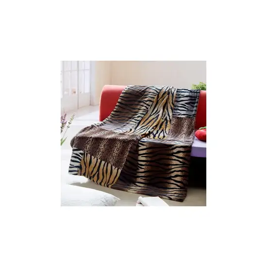 Onitiva - Tiger Stripes -A -  Patchwork Throw Blanket (50 by 70 inches) Photo 2