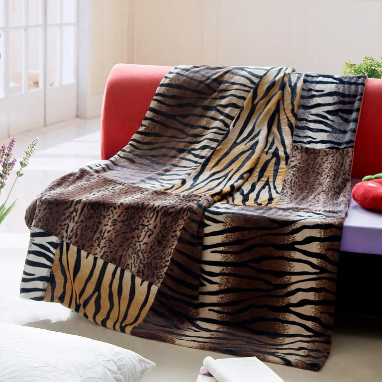 Onitiva - Tiger Stripes -A - Patchwork Throw Blanket (50 by 70 inches) Photo 1