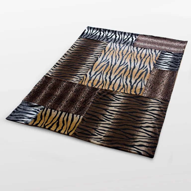 Onitiva - Tiger Stripes -A - Patchwork Throw Blanket (50 by 70 inches) Photo 2