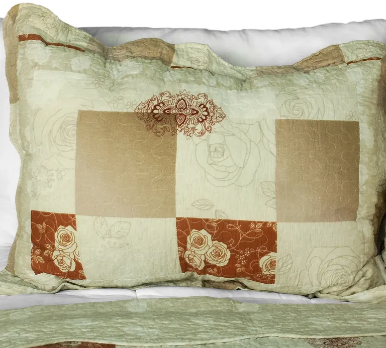 Only You - 3PC Cotton Contained Vermicelli-Quilted Patchwork Quilt Set (Full/Queen Size) Photo 1