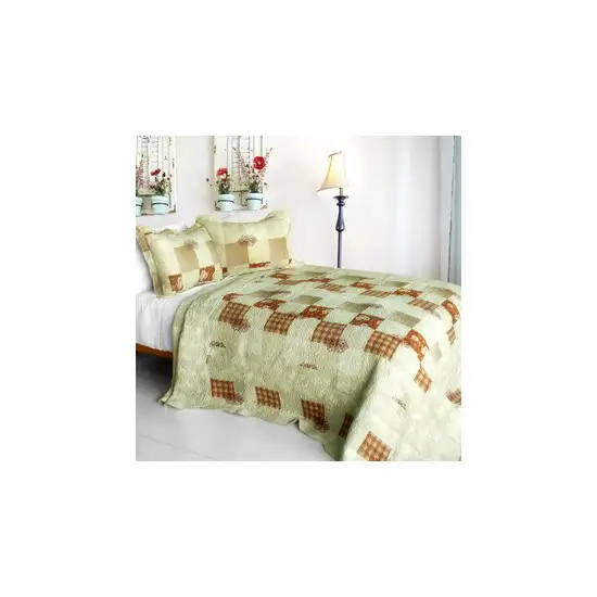 Only You -  3PC Cotton Contained Vermicelli-Quilted Patchwork Quilt Set (Full/Queen Size) Photo 1