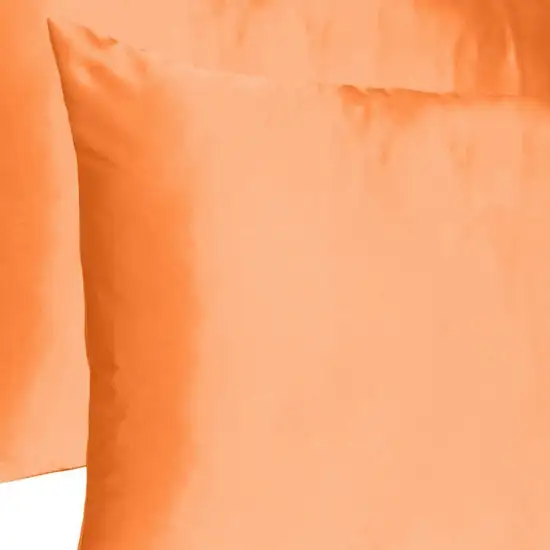 Orange Dreamy Set Of 2 Silky Satin Queen Pillowcases Photo 6