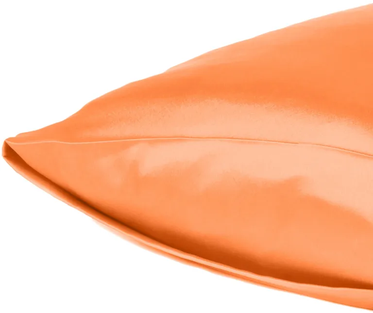 Orange Dreamy Set Of 2 Silky Satin Queen Pillowcases Photo 5