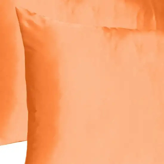 Orange Dreamy Set Of 2 Silky Satin Standard Pillowcases Photo 6