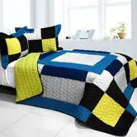 Photo of Our Little World - 3PC Vermicelli - Quilted Patchwork Quilt Set (Full/Queen Size)