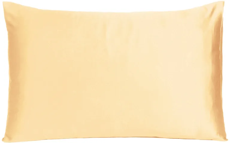 Pale Peach Dreamy Set Of 2 Silky Satin Standard Pillowcases Photo 2