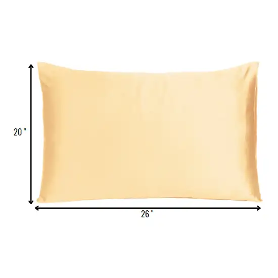 Pale Peach Dreamy Set Of 2 Silky Satin Standard Pillowcases Photo 8