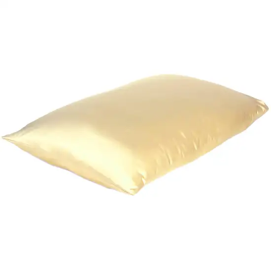 Pale Yellow Dreamy Set Of 2 Silky Satin Queen Pillowcases Photo 3