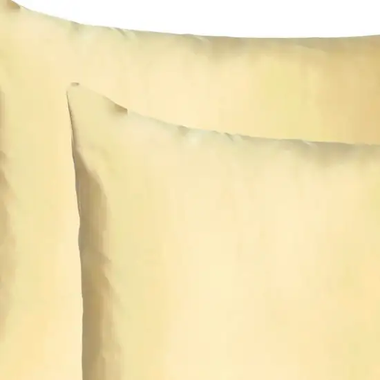 Pale Yellow Dreamy Set Of 2 Silky Satin Queen Pillowcases Photo 6