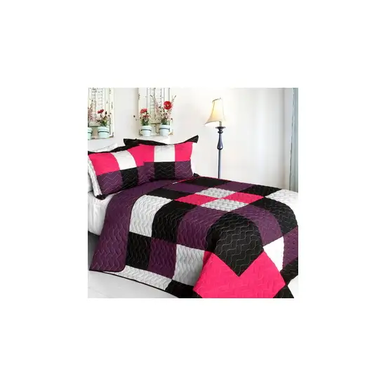 Partner -  3PC Vermicelli - Quilted Patchwork Quilt Set (Full/Queen Size) Photo 2