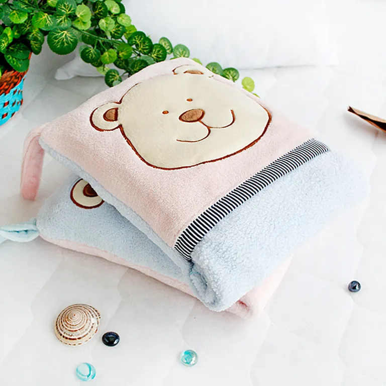 Pink Bear - Fleece Throw Blanket Pillow Cushion / Travel Pillow Blanket (28.3 by 35.1 inches) Photo 4