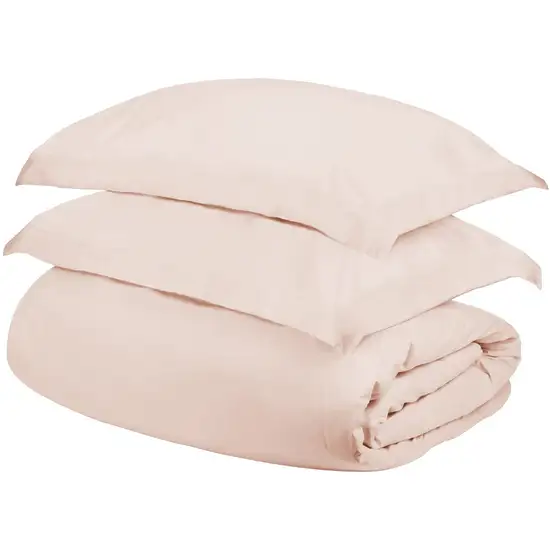 Pink  Cotton Blend 400 Thread Count Washable Duvet Cover Set Photo 1