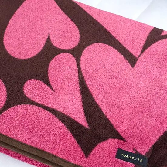 Pink Heart -  Japanese Coral Fleece Baby Throw Blanket (26 by 39.8 inches) Photo 3