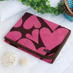 Photo of Pink Heart - Japanese Coral Fleece Baby Throw Blanket (26 by 39.8 inches)