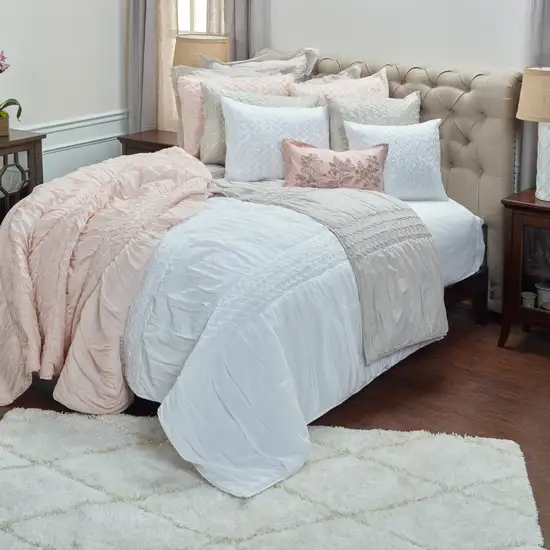 Pink Queen 100% Cotton 300 Thread Count Machine Washable Down Alternative Comforter Photo 8