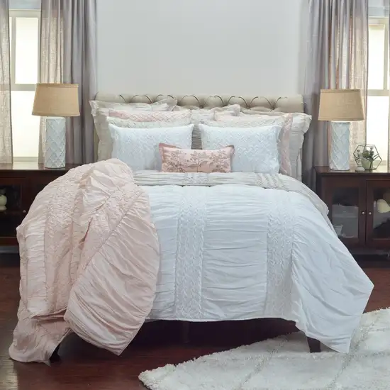 Pink Queen 100% Cotton 300 Thread Count Machine Washable Down Alternative Comforter Photo 7