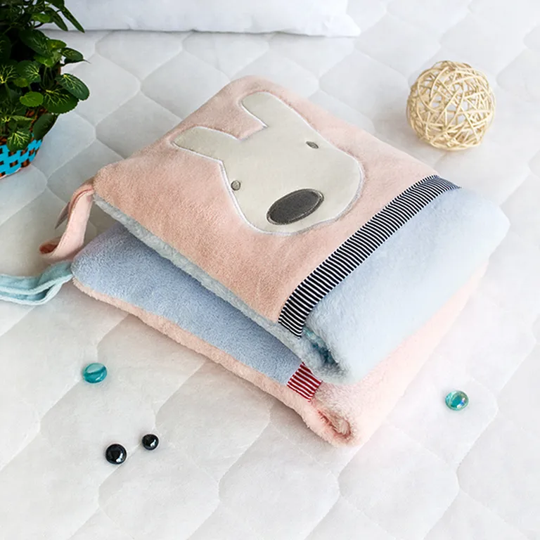 Pink Rabbit - Fleece Throw Blanket Pillow Cushion / Travel Pillow Blanket (28.3 by 35.1 inches) Photo 4