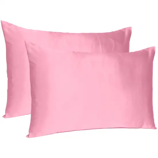 Pink Rose Dreamy Set Of 2 Silky Satin King Pillowcases Photo 3