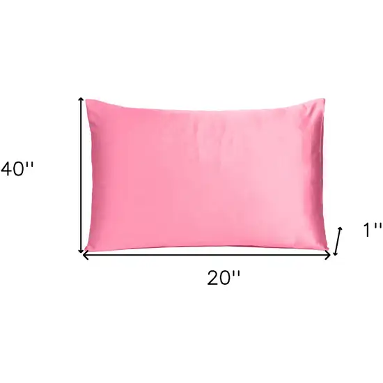 Pink Rose Dreamy Set Of 2 Silky Satin King Pillowcases Photo 8