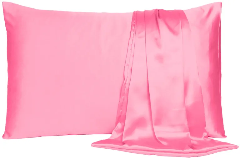 Pink Rose Dreamy Set Of 2 Silky Satin King Pillowcases Photo 4