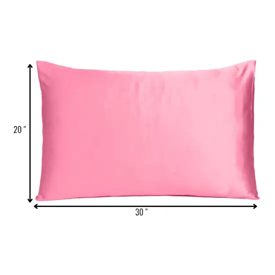 Pink Rose Dreamy Set Of 2 Silky Satin Queen Pillowcases Photo 8