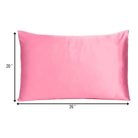 Pink Rose Dreamy Set Of 2 Silky Satin Standard Pillowcases Photo 8