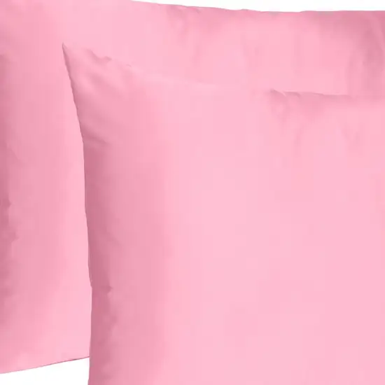 Pink Rose Dreamy Set Of 2 Silky Satin Standard Pillowcases Photo 6