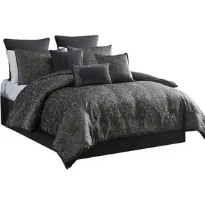 Photo of Pixie 9 Piece Polyester King Comforter Set, Damask Pattern