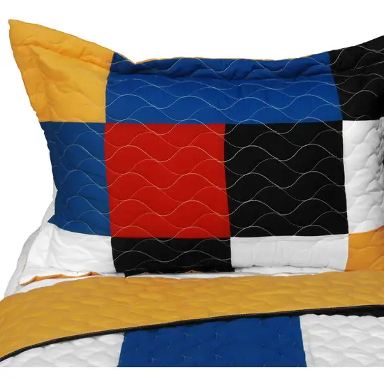 Poker King -  3PC Vermicelli - Quilted Patchwork Quilt Set (Full/Queen Size) Photo 3