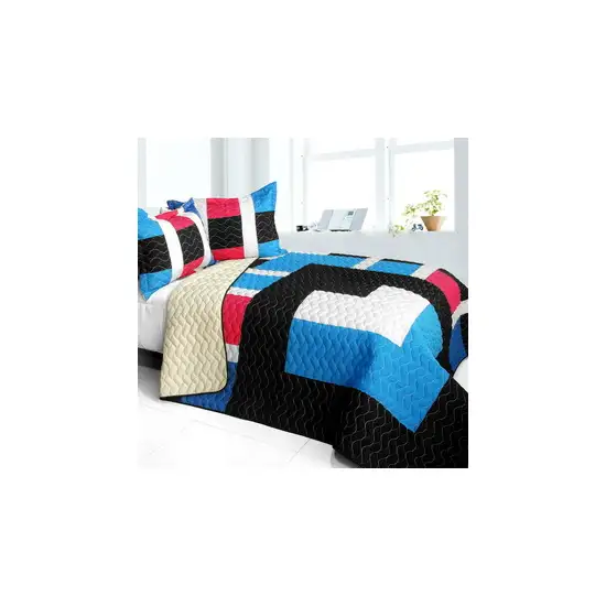 Pondweed -  3PC Vermicelli - Quilted Patchwork Quilt Set (Full/Queen Size) Photo 2