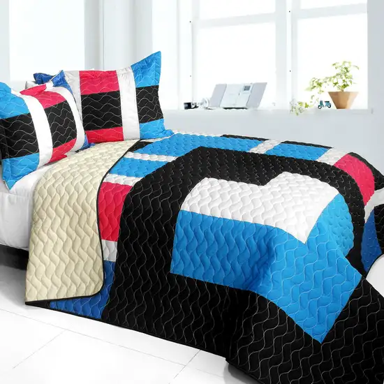 Pondweed -  3PC Vermicelli - Quilted Patchwork Quilt Set (Full/Queen Size) Photo 1